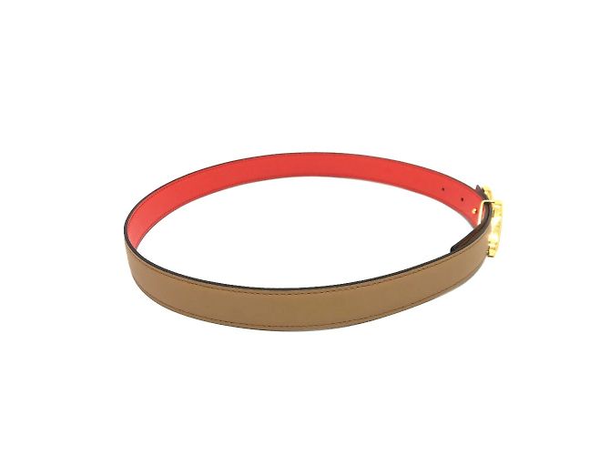 Hebilla de cinturón Constance de Hermès Castaño Naranja - vista 3