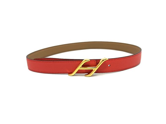 Hebilla de cinturón Constance de Hermès Castaño Naranja - vista 5