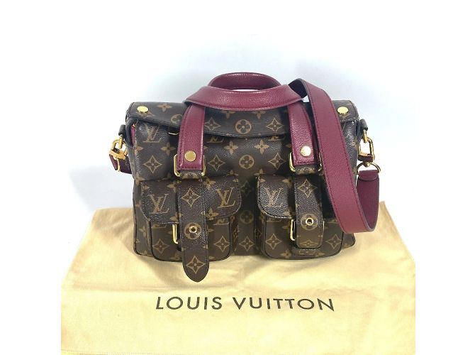 Borsa Tote Manhattan Monogram Louis Vuitton Marrone Bordò - vista 11