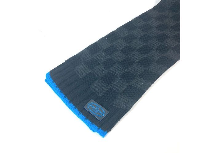 Sciarpa in cashmere Louis Vuitton Nero Blu chiaro - vista 4