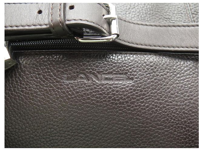 NOVE BOLSA DE VIAGEM LANCEL EM COURO MARROM TEXTURIZADO - vista 6