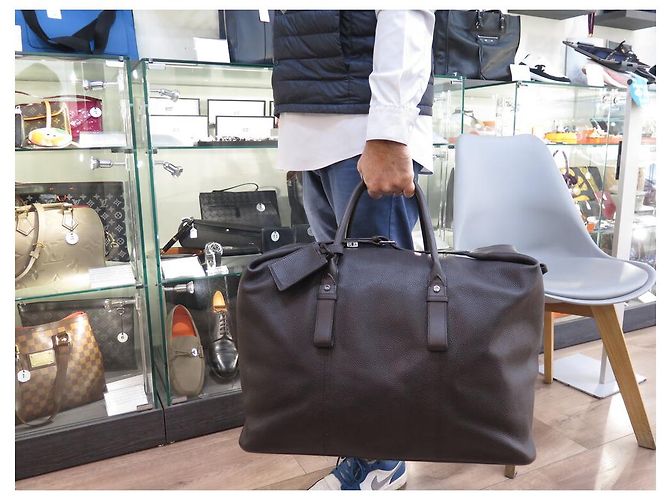 NOVE BOLSA DE VIAGEM LANCEL EM COURO MARROM TEXTURIZADO - vista 7