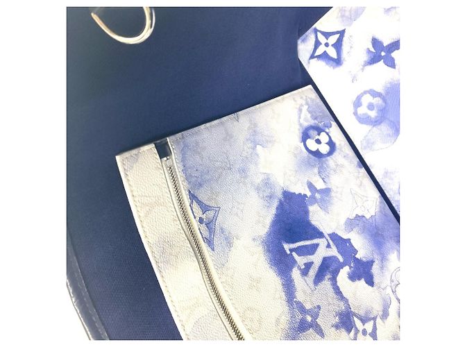 Borsa da weekend GM Monogram Louis Vuitton Bianco Blu - vista 12