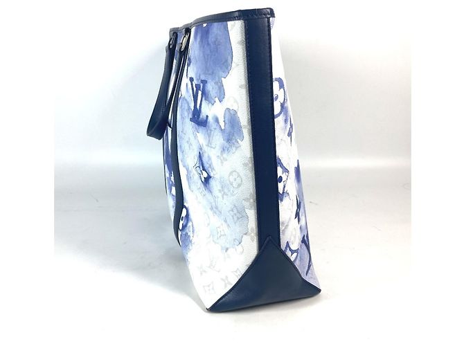 Borsa da weekend GM Monogram Louis Vuitton Bianco Blu - vista 3