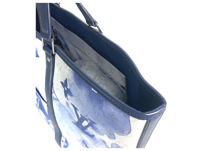 Borsa da weekend GM Monogram Louis Vuitton Bianco Blu - vista 6