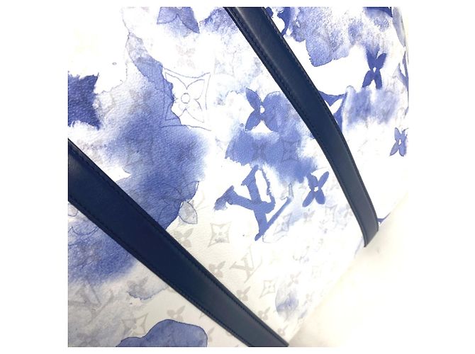 Borsa da weekend GM Monogram Louis Vuitton Bianco Blu - vista 9
