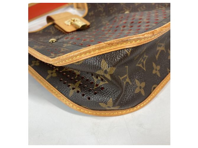 Borsa a Spalla Musette Perforata Monogram Louis Vuitton Marrone Arancione - vista 10