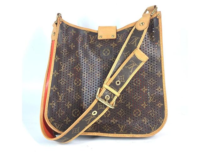 Borsa a Spalla Musette Perforata Monogram Louis Vuitton Marrone Arancione - vista 2