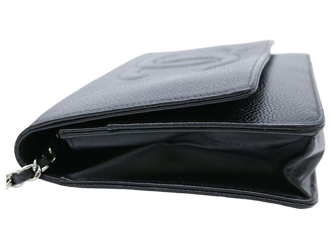 Wallet On Chain Cartera Chanel Con Cadena Negro - vista 3