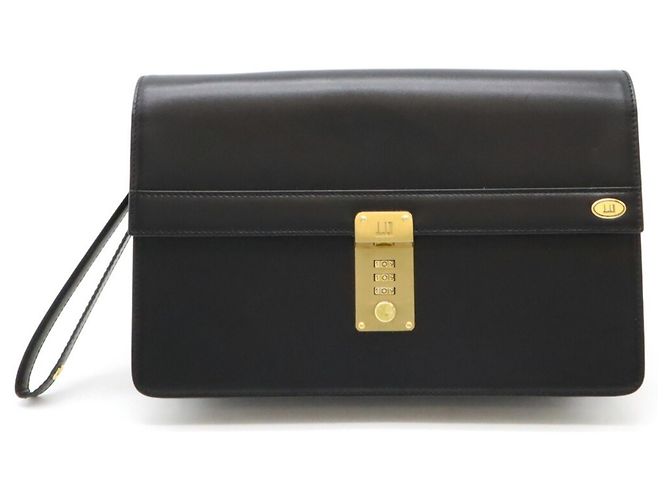 Alfred Dunhill Bolso de mano de cuero negro Dunhill - vista 2