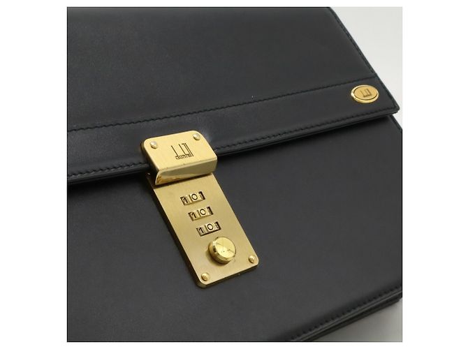 Alfred Dunhill Bolso de mano de cuero negro Dunhill - vista 7