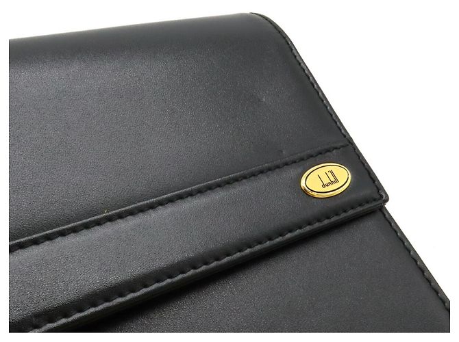 Alfred Dunhill Bolso de mano de cuero negro Dunhill - vista 9