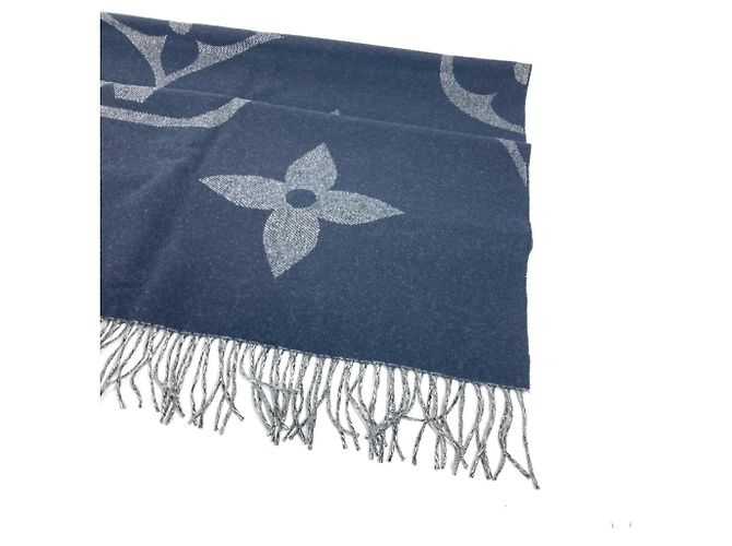Cashmere-Schal mit Monogramm von Louis Vuitton Marineblau - Ansicht 3
