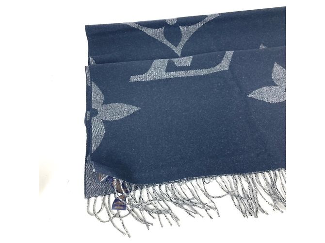 Cashmere-Schal mit Monogramm von Louis Vuitton Marineblau - Ansicht 4