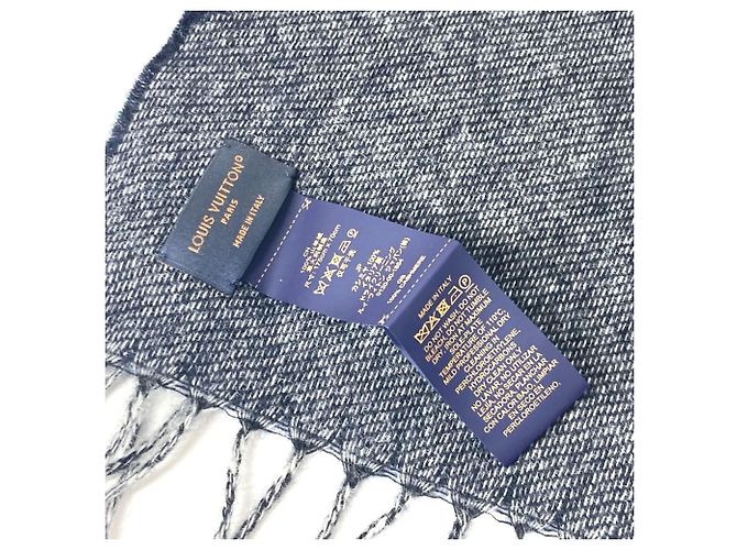 Cashmere-Schal mit Monogramm von Louis Vuitton Marineblau - Ansicht 6