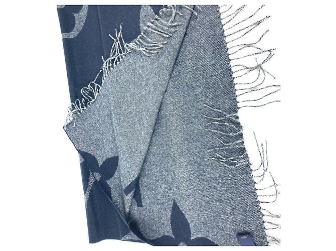 Cashmere-Schal mit Monogramm von Louis Vuitton Marineblau - Ansicht 7