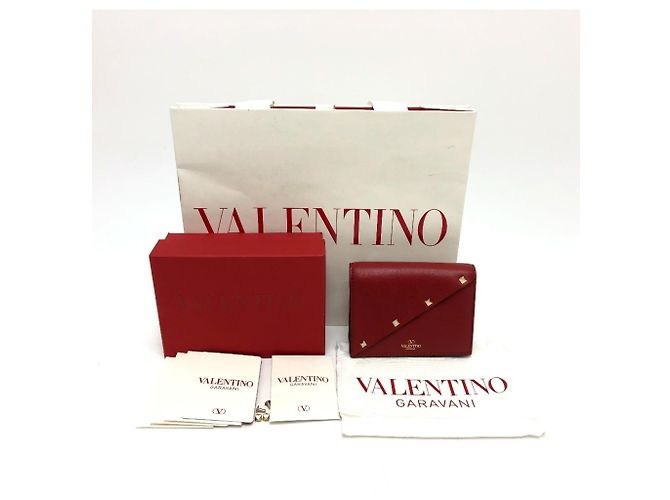 Billetera Compacta Rockstud Valentino Roja - vista 12