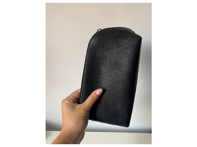 Pochette Chanel in pelle nera asimmetrica Nero - vista 3