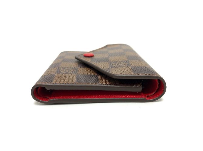 Monedero de lona Damier Louis Vuitton Castaño Roja - vista 3