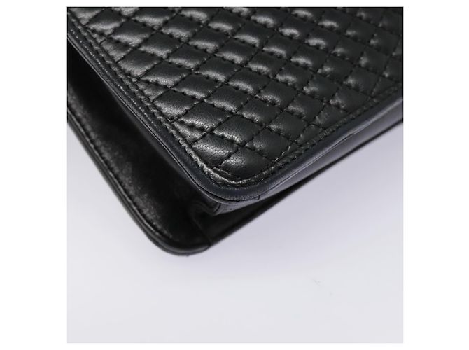 BALLY Bolsa de mão de couro preto e dourado Auth bs18574 - vista 15