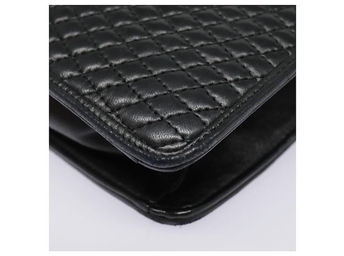 BALLY Bolsa de mão de couro preto e dourado Auth bs18574 - vista 16