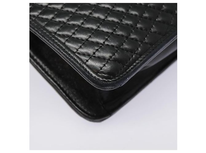 BALLY Bolsa de mão de couro preto e dourado Auth bs18574 - vista 17