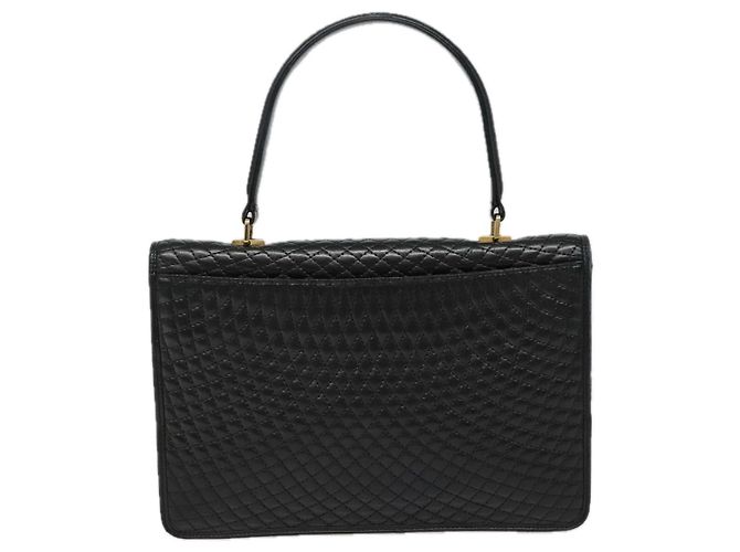 BALLY Bolsa de mão de couro preto e dourado Auth bs18574 - vista 2