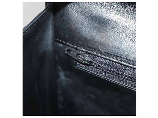 BALLY Bolsa de mão de couro preto e dourado Auth bs18574 - vista 22