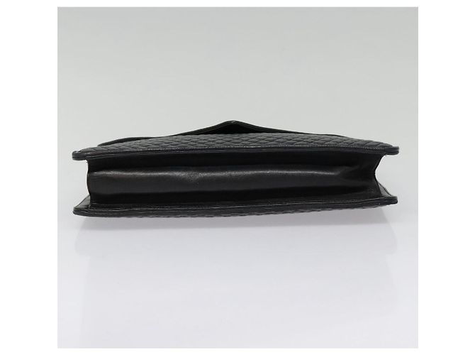 BALLY Bolsa de mão de couro preto e dourado Auth bs18574 - vista 5