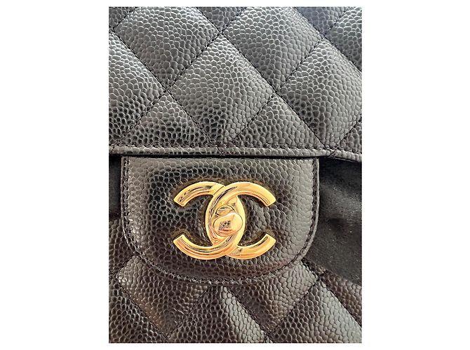 2.55 Portacarte Chanel Jumbo in pelle caviar nero e blu - vista 3