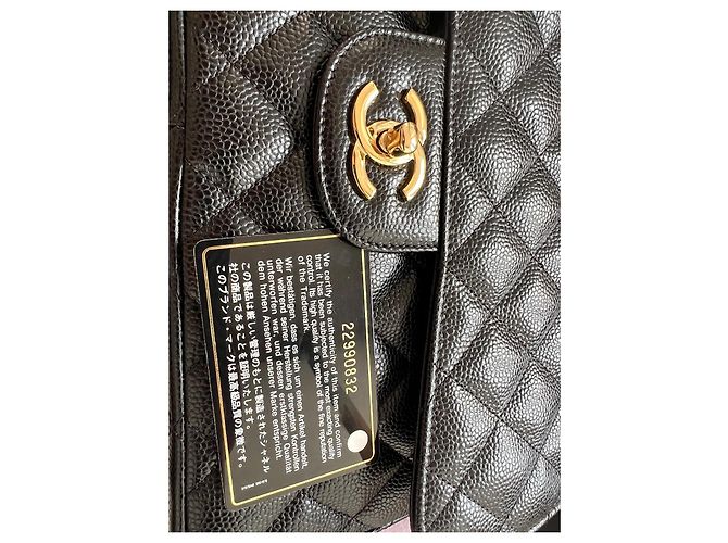 2.55 Portacarte Chanel Jumbo in pelle caviar nero e blu - vista 5