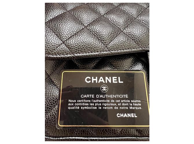 2.55 Portacarte Chanel Jumbo in pelle caviar nero e blu - vista 7