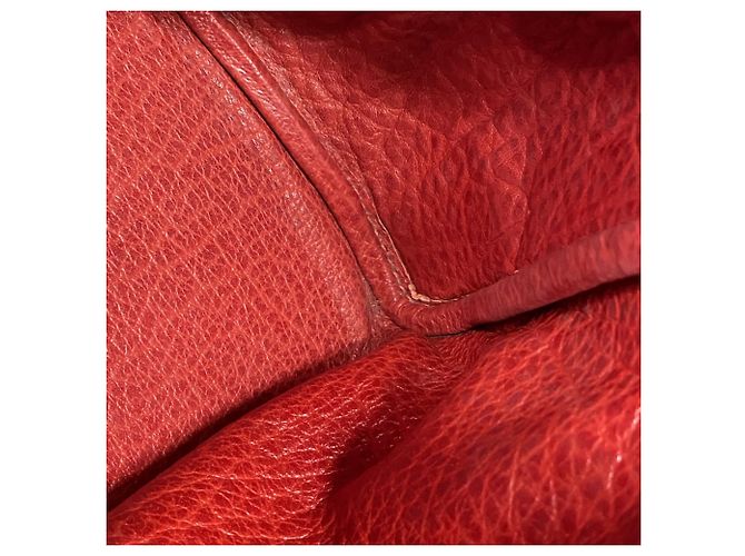 Hermès Borsa Tote Hermes Victoria Cabas 32 in Lana Rosso Giallo - vista 10