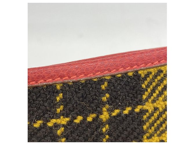 Hermès Borsa Tote Hermes Victoria Cabas 32 in Lana Rosso Giallo - vista 11