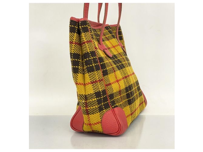 Hermès Borsa Tote Hermes Victoria Cabas 32 in Lana Rosso Giallo - vista 2