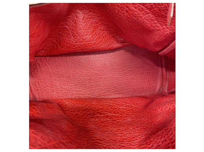 Hermès Borsa Tote Hermes Victoria Cabas 32 in Lana Rosso Giallo - vista 4