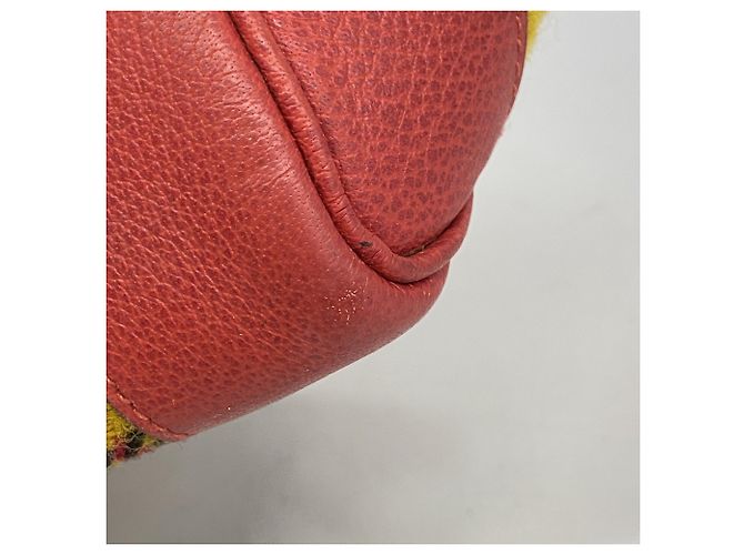 Hermès Borsa Tote Hermes Victoria Cabas 32 in Lana Rosso Giallo - vista 6