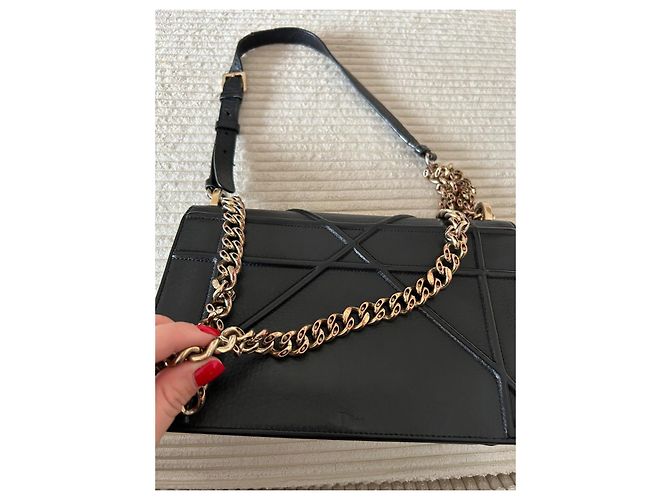 Borsa a mano Christian Dior Diorama in pelle nera Nero - vista 11