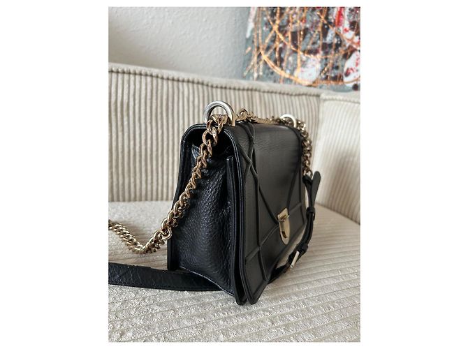 Borsa a mano Christian Dior Diorama in pelle nera Nero - vista 12