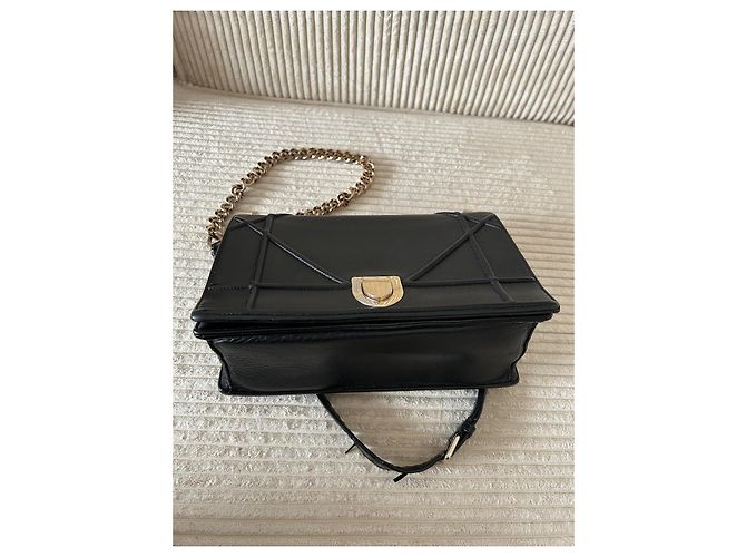 Borsa a mano Christian Dior Diorama in pelle nera Nero - vista 13