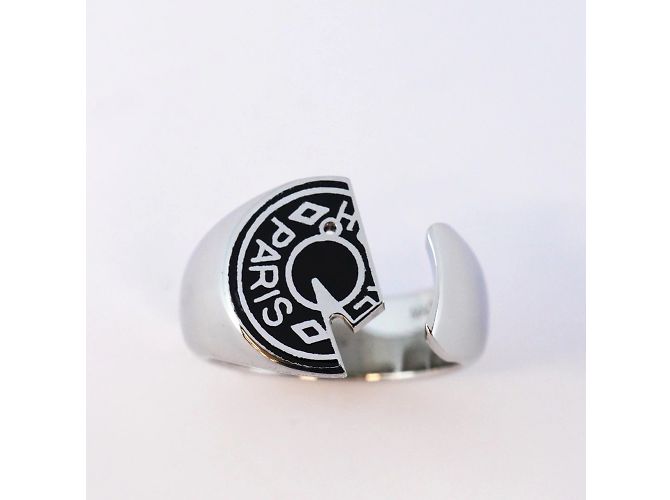 Hermès Hermes Ring Carrousel Metal Silver Black Size 17 Men's Silvery - view 2
