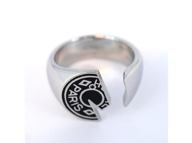 Hermès Hermes Ring Carrousel Metal Silver Black Size 17 Men's Silvery - view 3