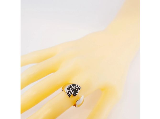 Hermès Hermes Ring Carrousel Metal Silver Black Size 17 Men's Silvery - view 6