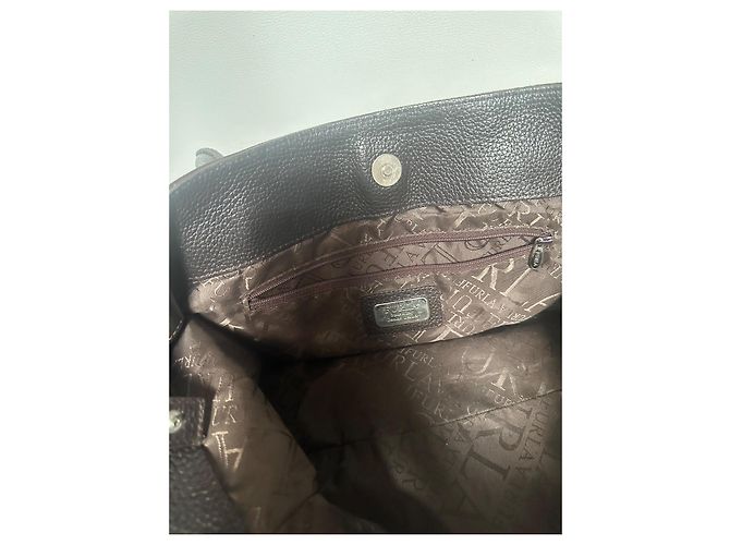 Bolsa Furla de camurça marrom com alças de couro - vista 5