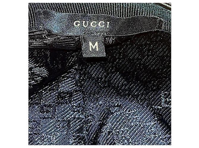 Cappello Gucci Autentico Raro Tom Ford in Pelle di Agnello Nera con Piastra Logo e Strisce Web Nero - vista 6