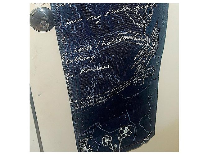 Alexander Mcqueen Authentisches Vintage McQueen Archiv aus besticktem poetischen Denim Blau - Ansicht 2