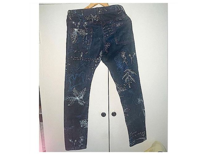 Alexander Mcqueen Authentisches Vintage McQueen Archiv aus besticktem poetischen Denim Blau - Ansicht 7