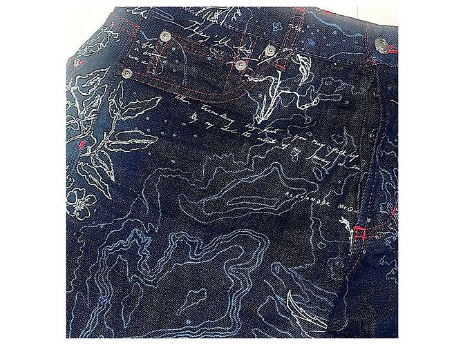 Alexander Mcqueen Authentisches Vintage McQueen Archiv aus besticktem poetischen Denim Blau - Ansicht 8