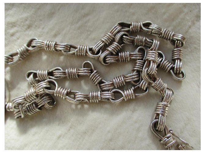Jean Paul Gaultier Collana a manette in argento massiccio, unisex. - vista 5