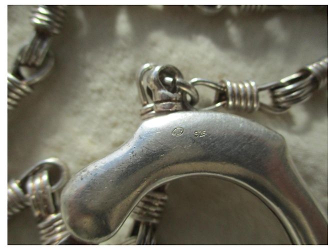Jean Paul Gaultier Collana a manette in argento massiccio, unisex. - vista 6